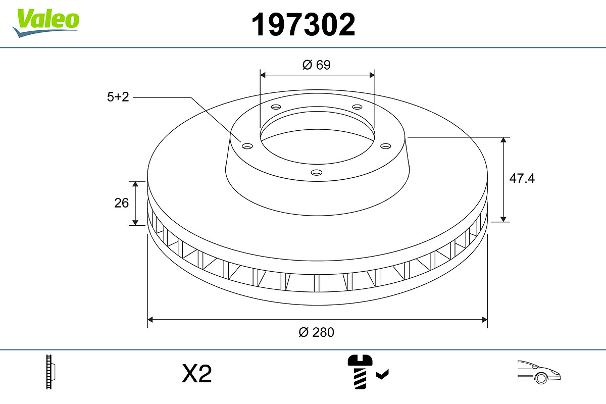 VALEO 197302_VALEO Első féktárcsa